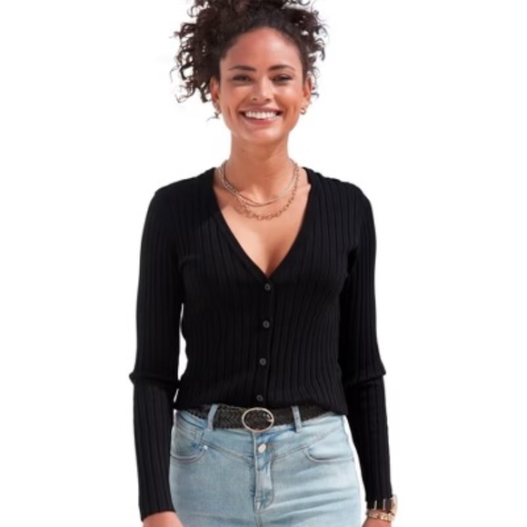 Express Sweaters - 4/$20 Express Black Ribbed Cardigan Sweater